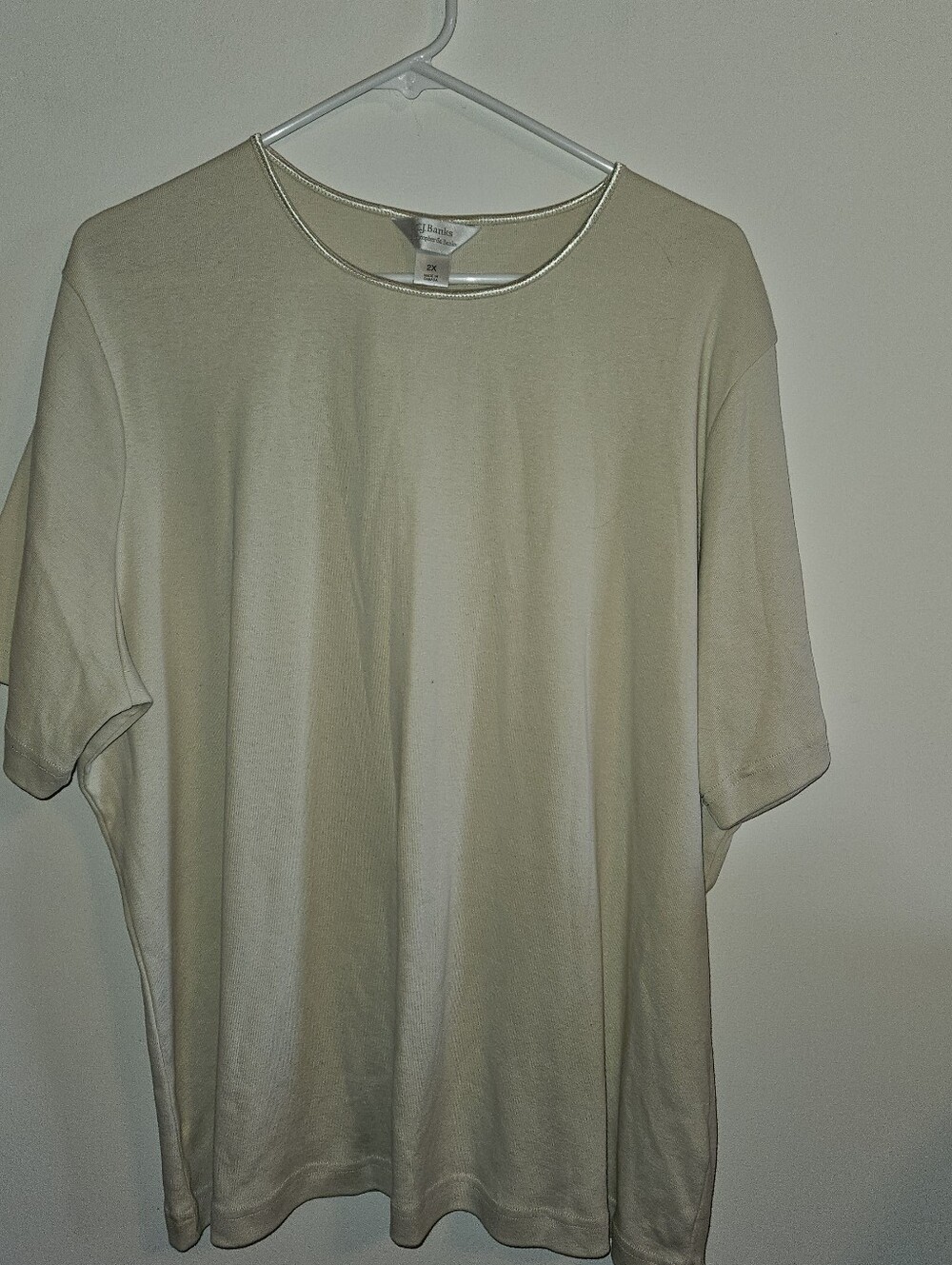 CJ Banks Simple Crewneck T-Shirt in Cream 2X NWT